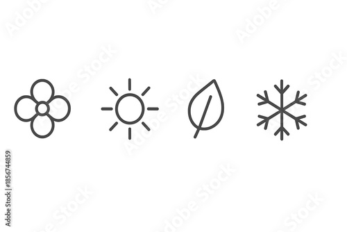 Four line icons representing climate control settings