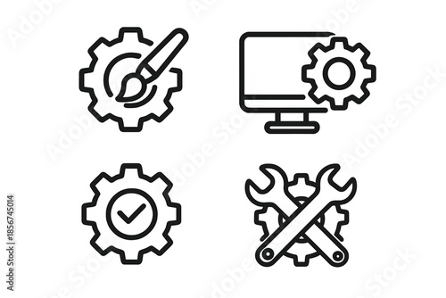 Gear icons representing services and maintenance