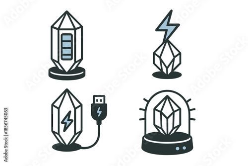 Crystal energy icons