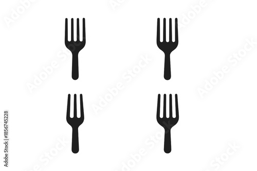 Four Dark Forks on a Gradient Background