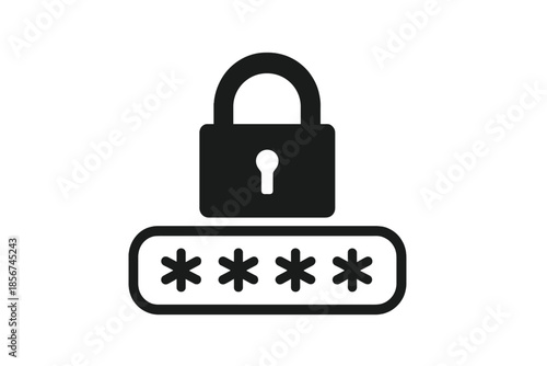 Lock and password input icon
