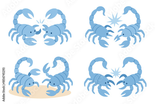 Four Pairs of Blue Scorpions in a Cosmic Setting