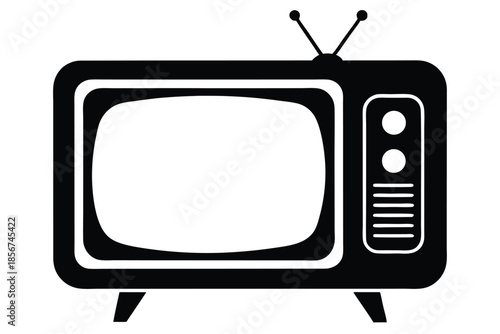television silhouette line art vector illustration