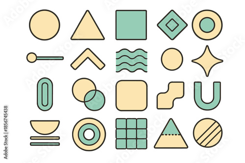 Abstract Geometric Shapes in a Grid Layout