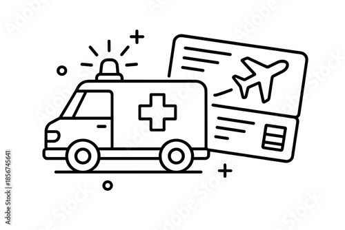 Ambulance and Airplane Ticket Icons
