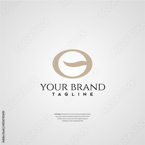Modern and elegant lettermark logo featuring a stylized initial in a golden oval. Ideal for upscale branding, corporate identity, and professional business aesthetics