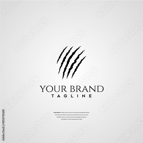 Sharp black claw mark logo design, conveying raw power, wildness, and a distinctive brand identity. An impactful graphic element for a strong visual presence
