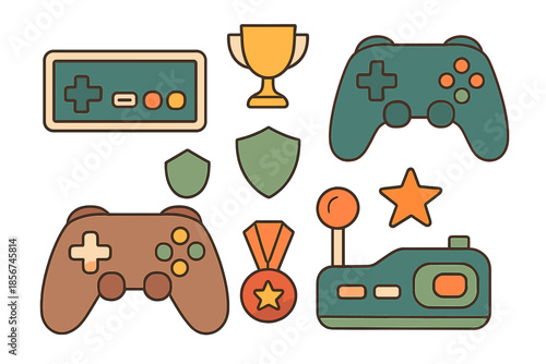 Retro Gaming Icons Set