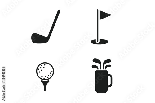 Golf Icons Set - Dark Background