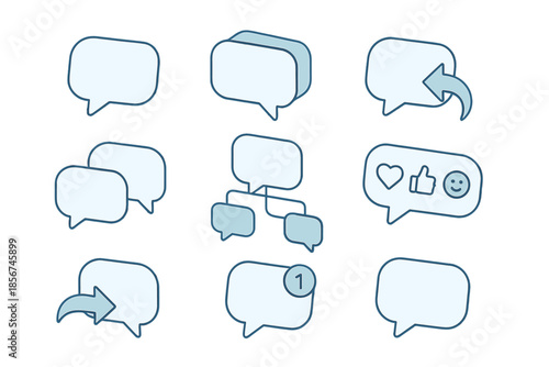 Collection of stylized speech bubble icons