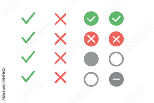 Grid of glowing checkmarks and crosses