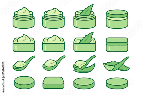 Aloe Vera Skincare Icons