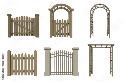 Collection of Garden Gates and Arbors