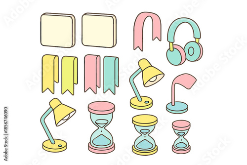 Kawaii School Supplies Icons