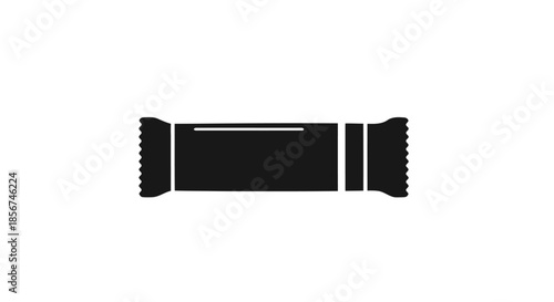 Black candy bar wrapper isolated.