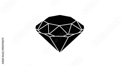Black Diamond Gemstone Illustration.