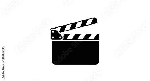 Black film clapper board closeup.