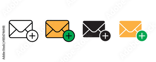 Email icon with notifications for new messages vector on white background.  technology, internet, network, messaging symbol. vector illustration.