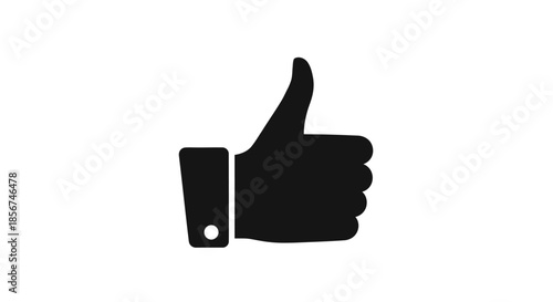 Black Thumbs Up Icon Symbol.