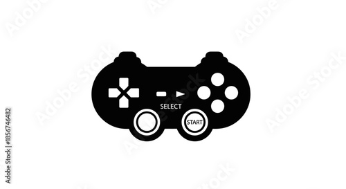 Black video game controller silhouette.