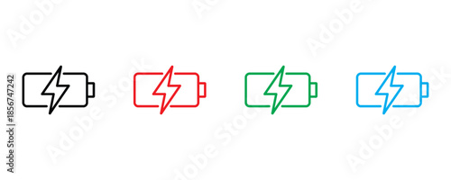 Battery icon set vector on white background. energy, power, indicator symbol. vector illustration.
