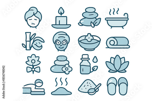 Spa and Wellness Icons Set