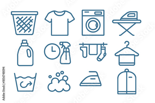Laundry and Cleaning Icons Set