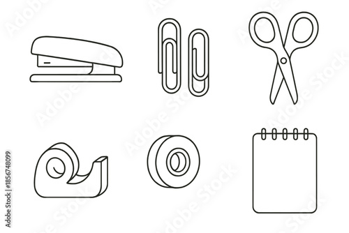 Office Supply Icons on Gradient Background