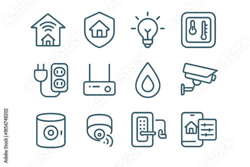 Smart Home Technology Icons Set