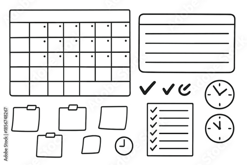 Organization and Planning Elements on Dark Background
