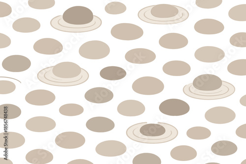 Seamless pattern of floating pebbles on a warm-toned background