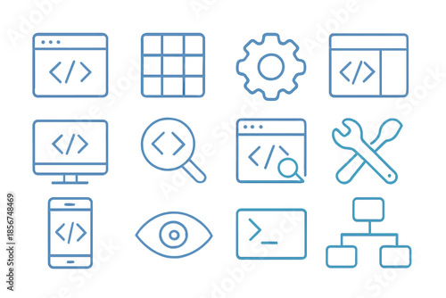 Coding and Development Icons Set