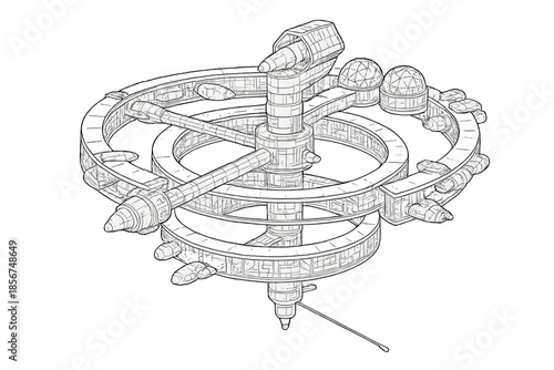 Sci-fi space station blueprint