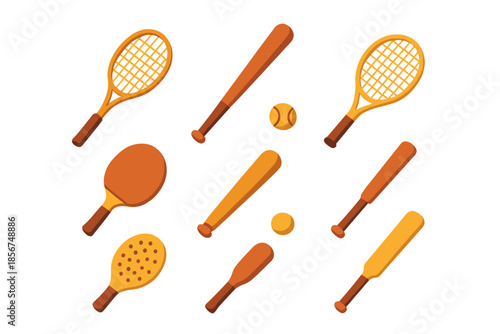 Sports Equipment Assortment Glowing Background