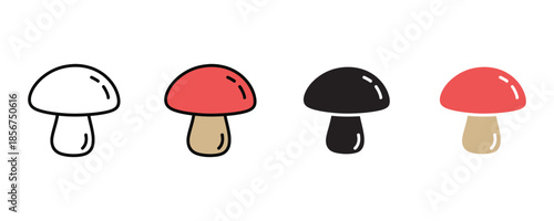 Mushroom icon set vector on white background. botany, food, ingredient symbol. vector illustration.