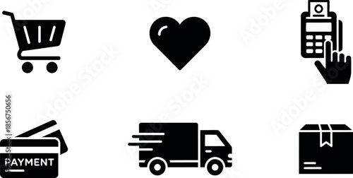 E commerce and delivery icons set
