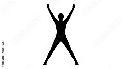 Stretching full body black white icon