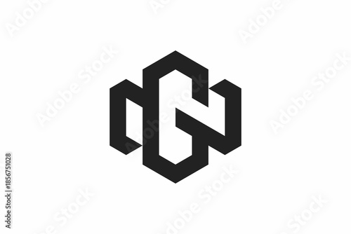 Letter GN Building Square Logo 