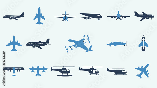 Collection of Various Aircraft and Helicopters.