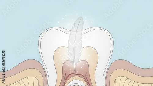 Dental Root Canal Treatment Cross Section Diagram.