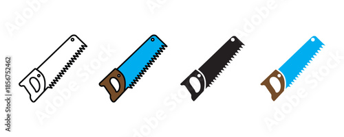 Handsaws icon set vector on white background. hardware, woodworking, construction, carpentry symbol. vector illustration.