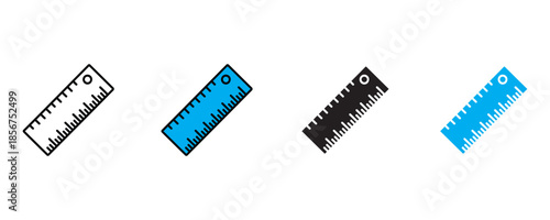 Ruler icon set vector on white background. measuring, measurement, tool symbol. vector illustration.