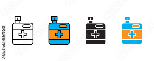 First aid kit icon set vector on white background.  healthcare, emergency, medicine, care, health, symbol. vector illustration.