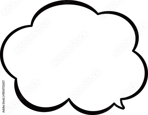 黒い雲の形をしたふきだし。シンプルで使いやすい