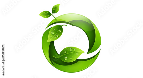 Sustainable Green Energy Cycle Icon for Environmental Protection and Corporate Responsibility