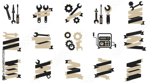 Collection of Various Tools and Equipment Icons.