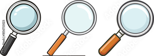 Magnifying glass search icon with bold outline representing exploration research discovery and investigation concepts