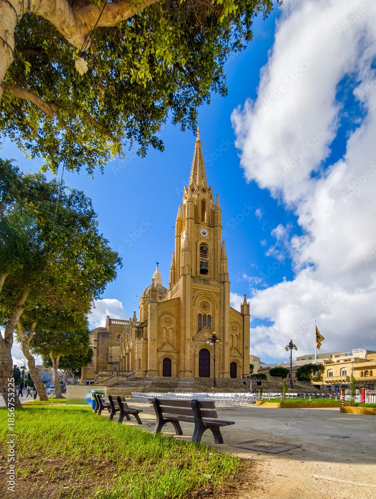 Fototapeta premium Ghajnsielem parish church in the island of Gozo, Malta