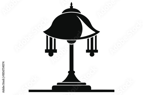 table lamp silhouette line art vector illustration