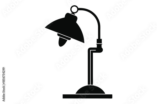 table lamp silhouette line art vector illustration